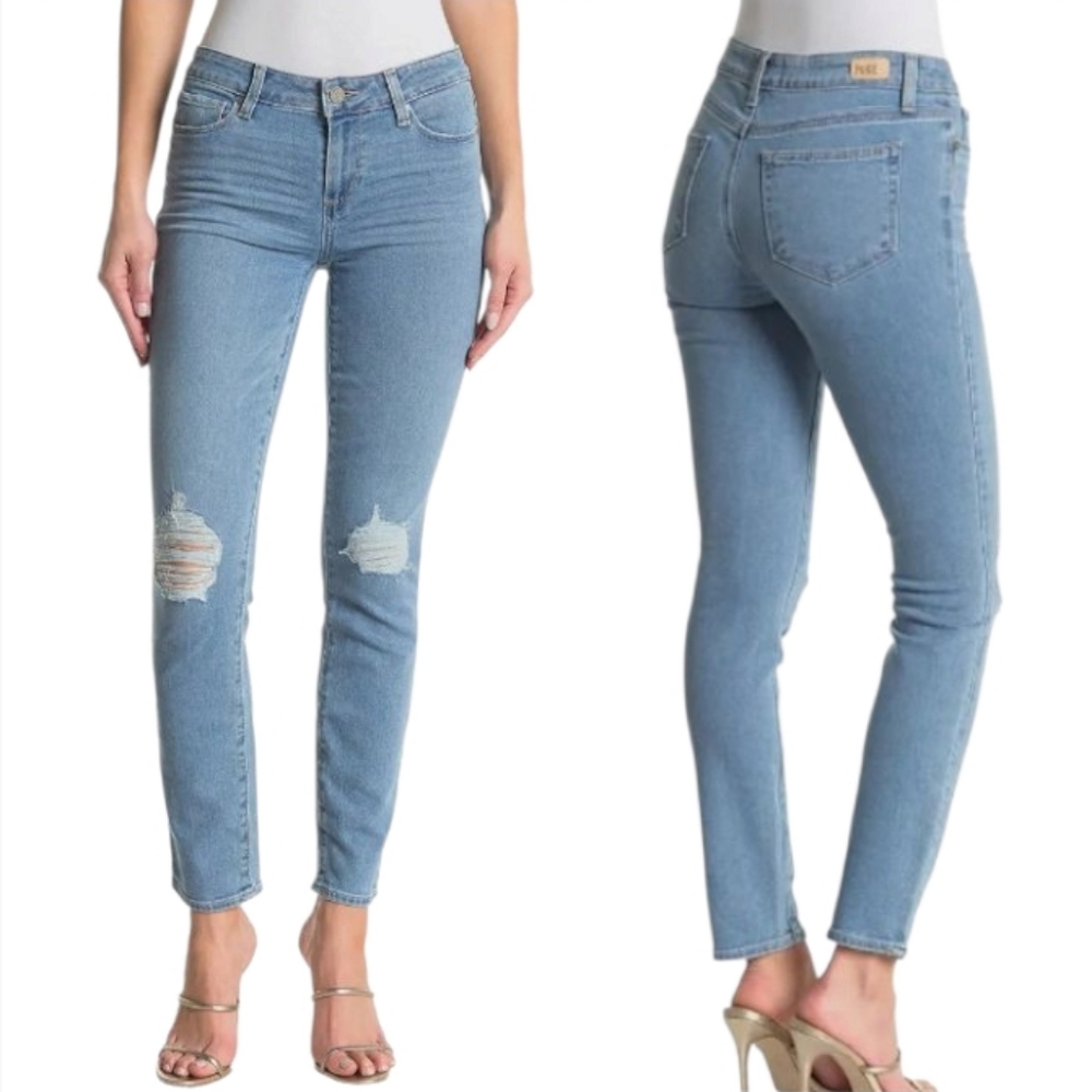 PAIGE Skyline Ankle Peg Jean Destructed